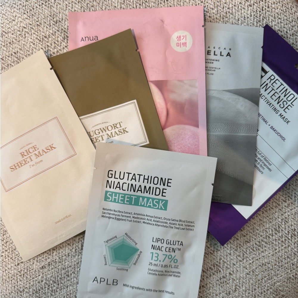 Bundle of 6 Korean Sheet Face Masks